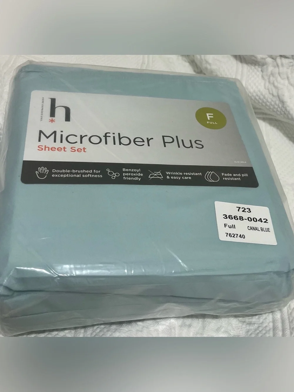 Home Expressions Microfiber Plus Full Size Sheet Set Light Blue